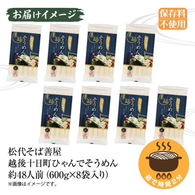 ひゃんでそうめん(600g×8袋)約48人前 松代そば善屋 新潟県十日町市
