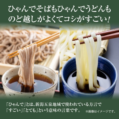ひゃんでそば・うどんセット(600g×各2袋)計4袋 約24人前 松代そば善屋 新潟県十日町市