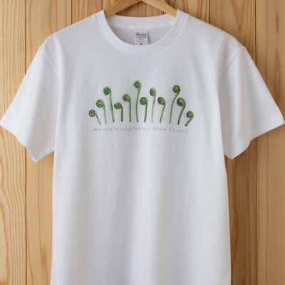 着る山菜!【こごめTシャツ・ホワイト】Mサイズ