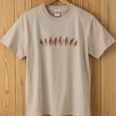 着る山菜!【みょうがTシャツ・サンドベージュ】XLサイズ