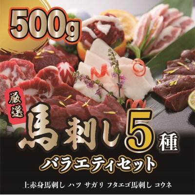 馬刺し5種バラエティーセット500g(湯前町)