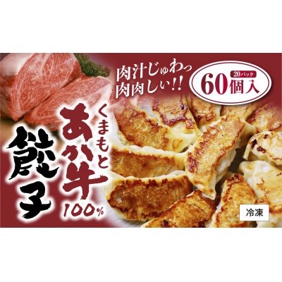 くまもとあか牛100%餃子 60個(20個入り×3)(湯前町)