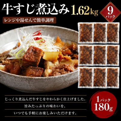 レンジで簡単!　国産　牛すじ煮込み　180g×9p(1.62kg)(湯前町)