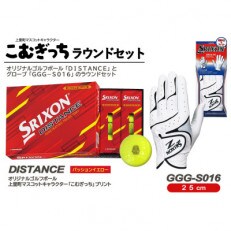 スリクソン　ディスタンス(イエロー)ボールとゴルフグローブ25cm(色おまかせ)のラウンドセット | ふるさと納税のお礼品