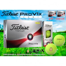 タイトリスト　プロV1X　イエロー　2ダース　こむぎっちマーク入りゴルフボール
