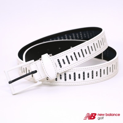 ニューバランスゴルフ　レーザーカット　シンセティックメッシュベルト　ホワイト　012-6182002