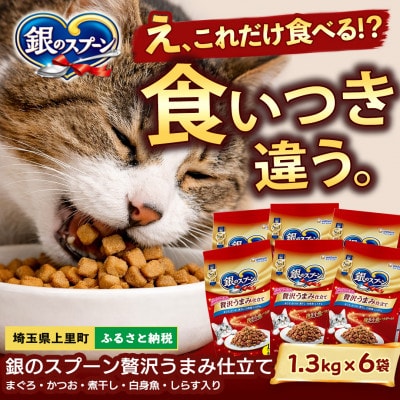 銀のスプーン 贅沢うまみ仕立て まぐろ・かつお・煮干し・白身魚・しらす入り 1.3kg×6袋