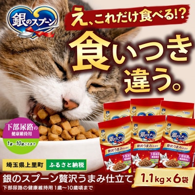 銀のスプーン 贅沢うまみ仕立て 下部尿路の健康維持用 1歳～10歳頃まで 1.1kg×6袋