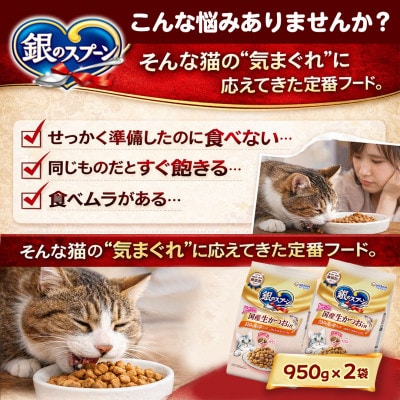ユニ・チャーム 銀のスプーン 国産生かつおin 鶏ささみと海の幸ブレンド 950g×2袋