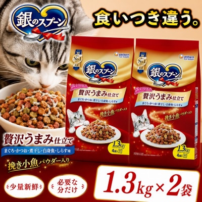 銀のスプーン 贅沢うまみ仕立て まぐろ・かつお・煮干し・白身魚・しらす味 1.3kg×2袋