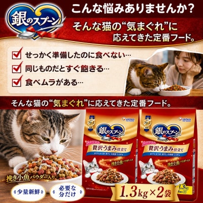 銀のスプーン 贅沢うまみ仕立て まぐろ・かつお・煮干し・白身魚・しらす味 1.3kg×2袋