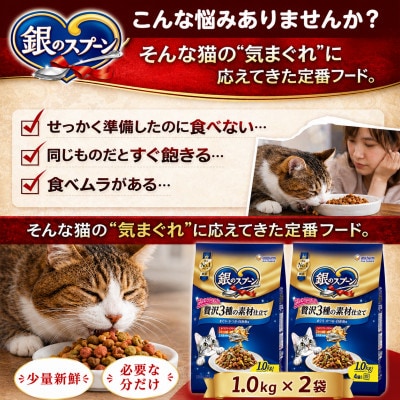 銀のスプーン 贅沢3種の素材仕立て まぐろ・かつお・白身魚味 1.0kg×2袋