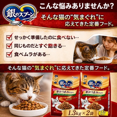 銀のスプーン 贅沢うまみ仕立て まぐろ・かつお・煮干し・ささみ・緑黄色野菜入り 1.3kg×2袋