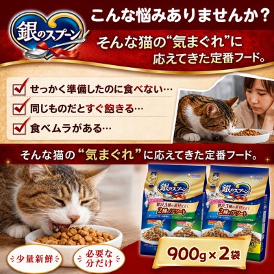 ユニ・チャーム 銀のスプーン 贅沢3種の素材仕立て 2種のアソート 900g×2袋