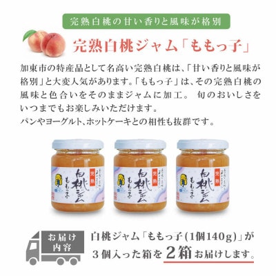 桃ジャム「ももっ子」140g×3個入り　2箱