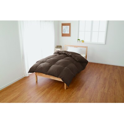 抗菌防臭加工付き羽毛使用　羽毛掛けふとん　WDD50%　シングル　ブラウン