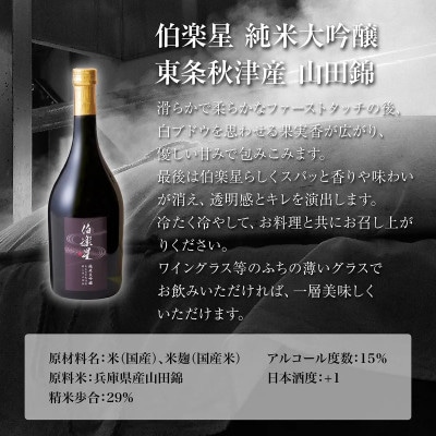 伯楽星 純米大吟醸 東条秋津産山田錦 720ml 新澤醸造店 加東市特A地区 木箱入