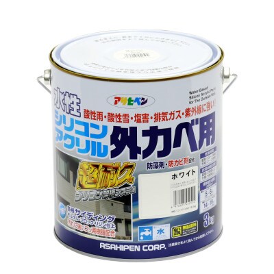 水性シリコンアクリル外かべ用3kg ホワイト