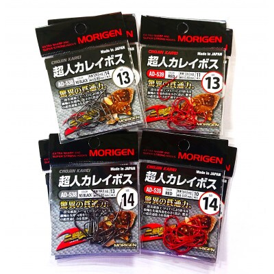 もりげん(MORIGEN)　釣針　超人カレイボス　8枚セット(13号/各色2枚・14号/各色2枚)