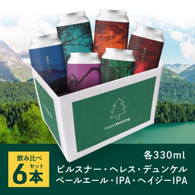 クラフトビール飲み比べ6本セット【ForestBrewing醸造所】