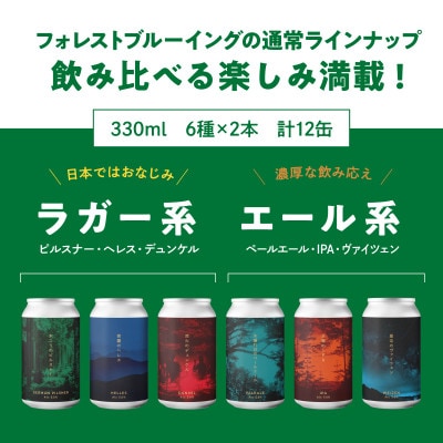 新クラフトビール飲み比べ 12本セット【ForestBrewing醸造所】