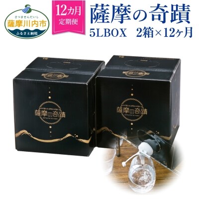 超軟水(硬度0.6)のシリカ水【薩摩の奇蹟】5L×2箱×12カ月【定期便】 H-004
