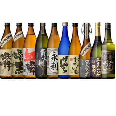 オガタマ焼酎 飲み比べ10本 セット(900ml×5本、720ml×5本)グラス付　FSR-407