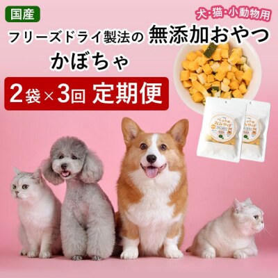 【3ケ月定期便】鹿児島県産かぼちゃ100% つんのおやつペット用 かぼちゃ2袋×3回　A-0195