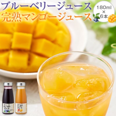 【数量限定】ブルーベリー&マンゴー果汁ジュース(180g×各3本)セット(S-13) AS-338