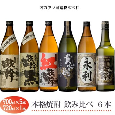 オガタマ酒造 焼酎飲み比べ6本セット 900ml×5本+720ml【10月以降出荷開始】C-030