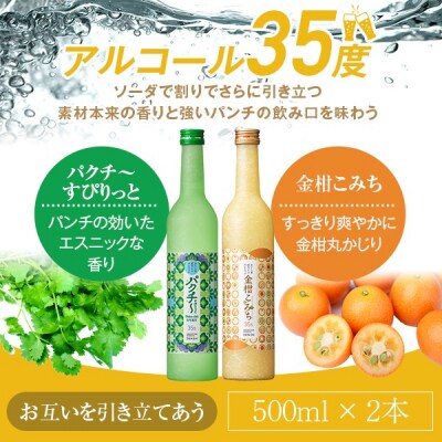 かごしま ほろよいスピリッツ(パクチ～すぴりっと・金柑こみち)各500ml 田苑酒造 AS-523