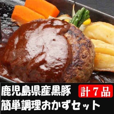 鹿児島県産黒豚 簡単調理おかずセット(レンジ対応) 黒豚 ハンバーグ カレー ステーキ AS-733