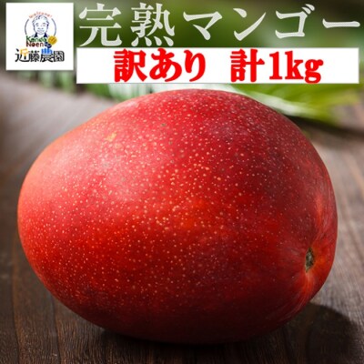 【季節限定】【訳アリ】ご家庭用徳用完熟マンゴー 1kg(2～4個) (M-3) 7月下旬 A-635