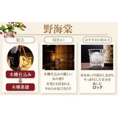 野海棠【芋・麦】飲み比べセット 1800ml  焼酎 本格焼酎 芋焼酎 麦焼酎 BS-964