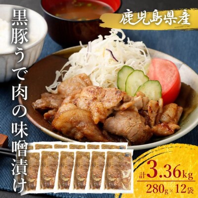 鹿児島県産 黒豚うで肉の味噌漬け12袋 合計3.36kg BS-050