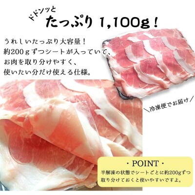 【訳あり】鹿児島県産　黒豚しゃぶしゃぶ用2.2kg (1.1kg×2) BS-075
