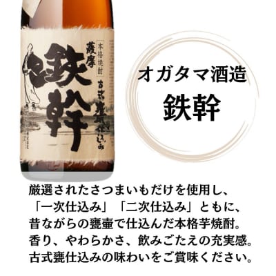 鉄幹・鉄幹黒 芋焼酎 25度 1800ml×各3本(計6本) オガタマ酒造 焼酎 芋 ESR-828
