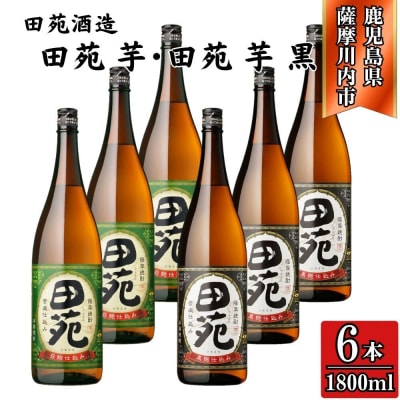 田苑・田苑黒ラベル 芋焼酎 25度 1800ml×各3本(計6本) 田苑酒造 DSR-918