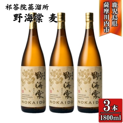野海棠 麦焼酎 25度 1800ml×3本 祁答院蒸溜所 麦焼酎 焼酎 本格焼酎 CSR-610