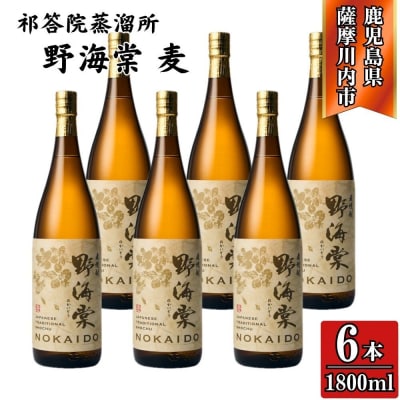 野海棠 麦焼酎 25度 1800ml×6本 祁答院蒸溜所 麦焼酎 焼酎 本格焼酎 GSR-303