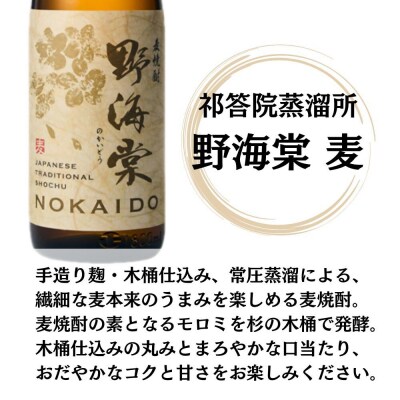 野海棠 麦焼酎 25度 1800ml×6本 祁答院蒸溜所 麦焼酎 焼酎 本格焼酎 GSR-303
