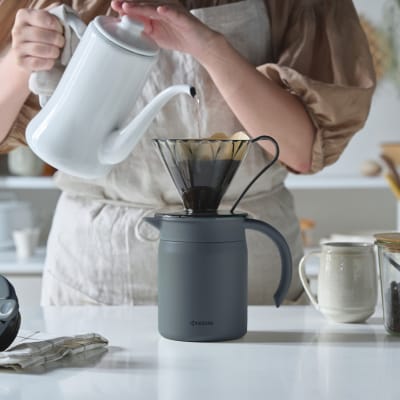 京セラ 真空断熱 卓上ポット 600ml ダークグレー ポット コーヒーサーバー AS-563-1