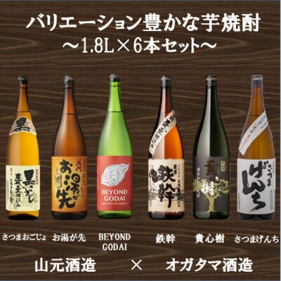 山元酒造×オガタマ酒造 バリエーション豊かな芋焼酎 6本セット 1.8L×6本 ES-908