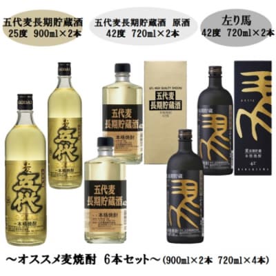 山元酒造 オススメ麦焼酎 6本セット(小) 900ml×2本 720ml×4本 ES-213