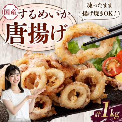 国産するめいか唐揚げ 約500g×2パック イカ するめいか 海鮮 AS-5121
