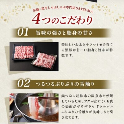 【隔月4回定期便】SATSUMA 温泉水の黒豚しゃぶしゃぶセット(黒豚肩ロース)FS-010-5