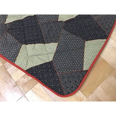 伝統美をいかした　民芸調こたつふとん　刺子三昧　掛と敷のセット(長方形)K08 902502