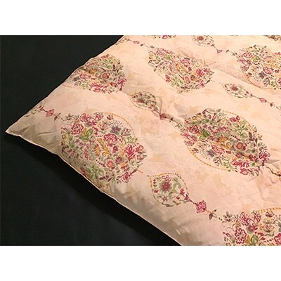 立体キルトで暖かい　羽毛ふとん(シングル)　ホワイトダックダウン85%　1.2kg入　ピンク