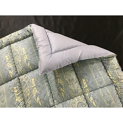 冬は暖か、夏はカラッと!ふんわり羊毛混掛敷布団セット 普通サイズ　ブルー 1123B+1530B
