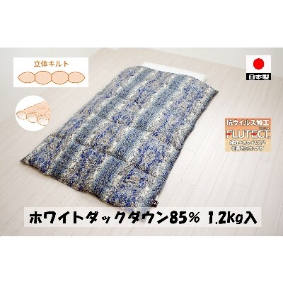 抗ウイルスがわ生地を使った　羽毛ふとん(SL)　ホワイトダック85%　1.2kg　DP350　B色